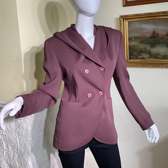 Gianfranco Laura Double Breasted Hooded Blazer - Picture 6 of 16